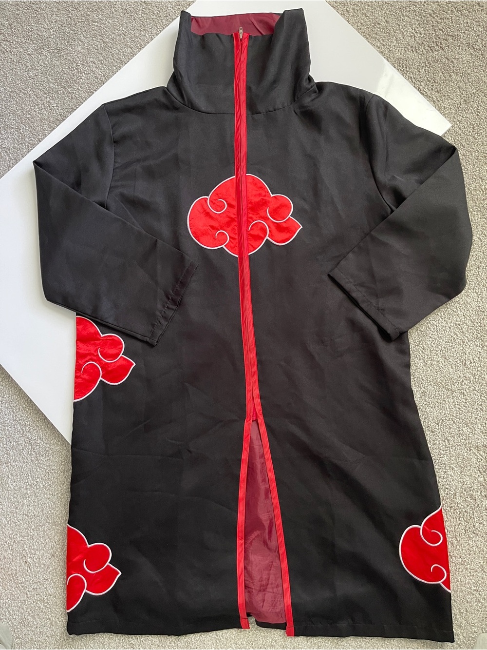 Anime Coldplay Naruto Akatsuki Black and Red Cloud-Embroidered Superior Quality